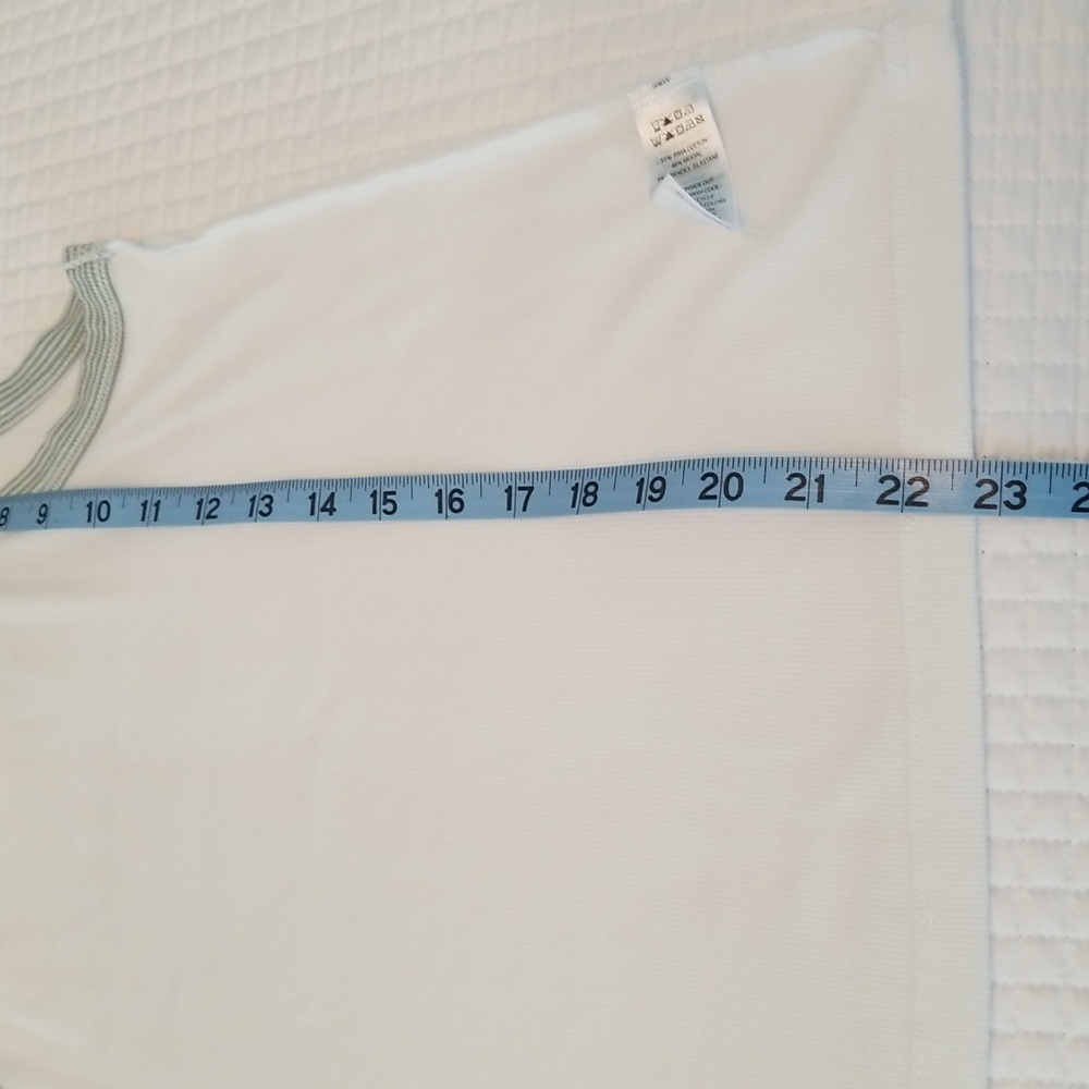 Rachel Zoe White Tank Top with Green Trim, Size XL - Picture 5 of 6